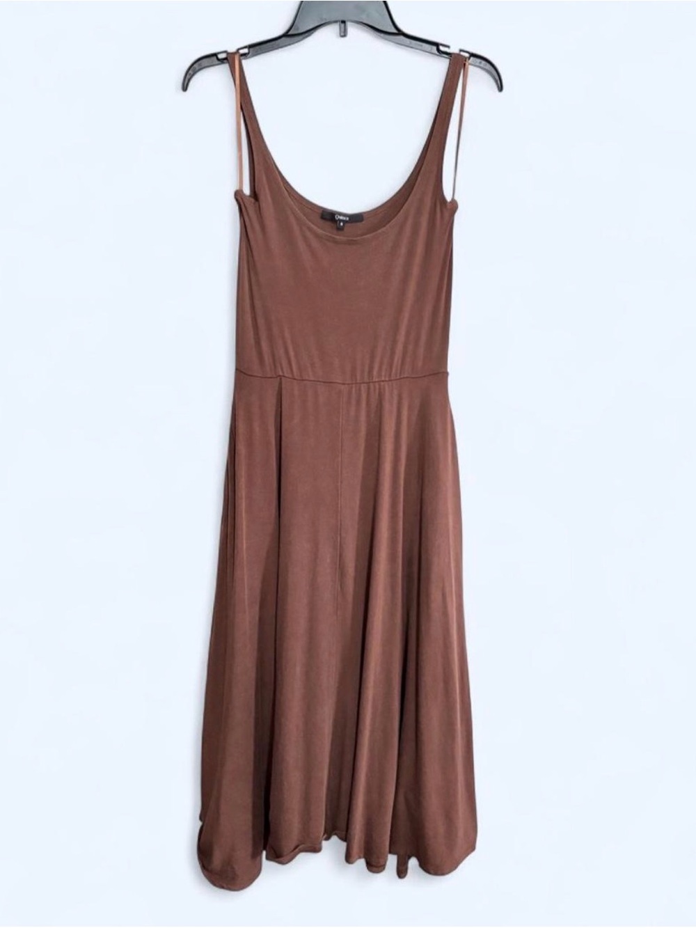 Quince Brown Tencel fit and flare dress